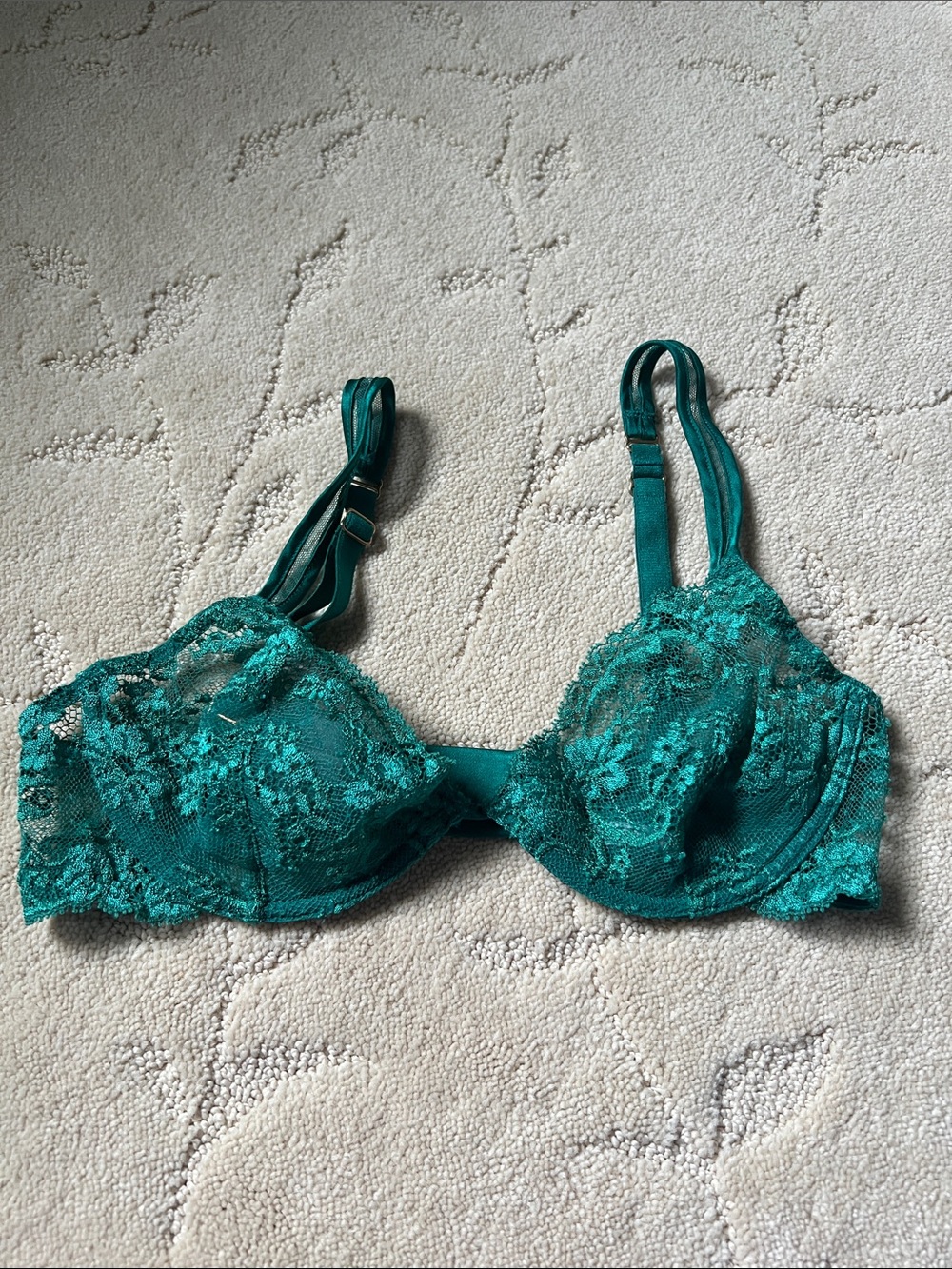 Stella McCartney Lingerie ELODIE HOPPING UNDERWIRE BRA Color: emerald Size: 34b